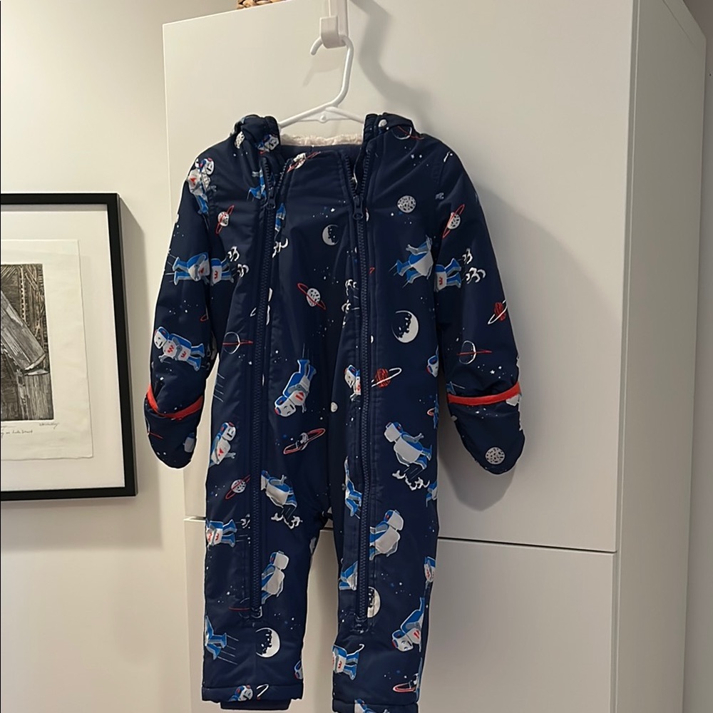 Baby Boden Space-Themed One Piece Snowsuit - Navy - Picture 1 of 9